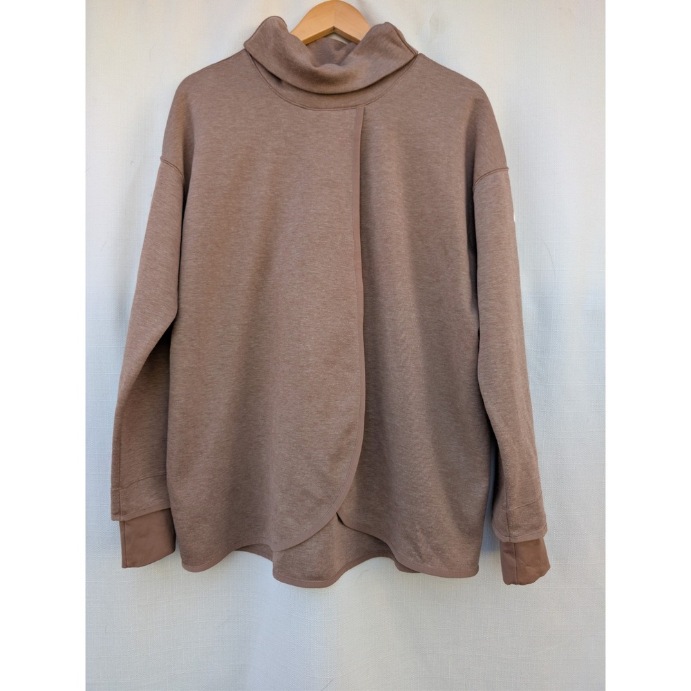 Nike M Maternity Nursing Pullover Sweatshirt Womens Medium Brown Cowl Neck